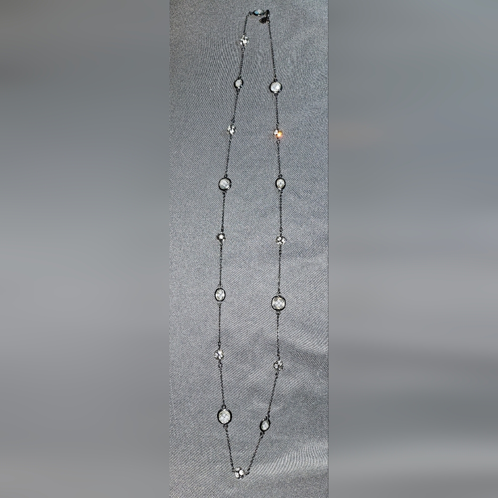 Stella & Dot Chelsea Hematite Long  Necklace